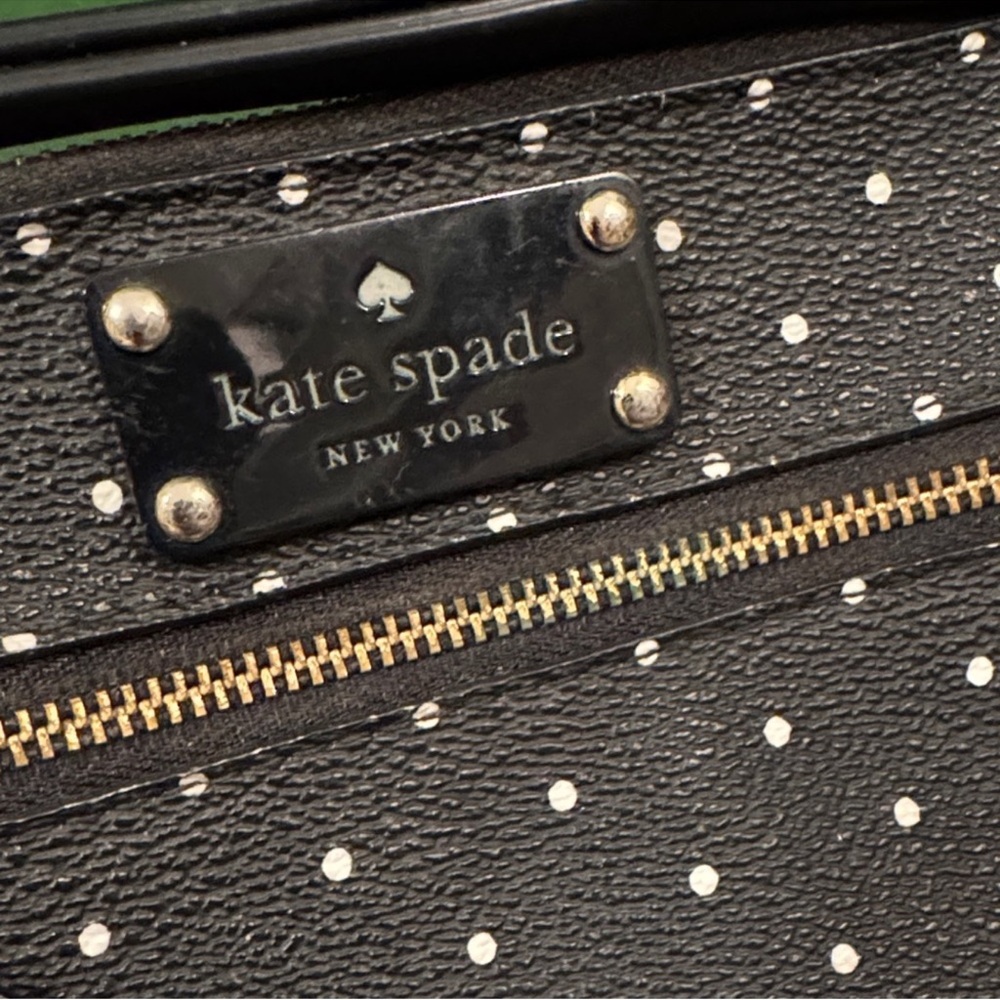 Kate Spade Black and White Polka Dot Wristlet with Storybook Lining - Picture 2 of 9